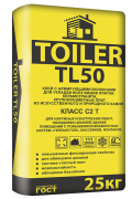 Клей для плитки повышенной фиксации TOILER TL 50 25кг