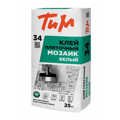 Клей для плитки эластичный ТиМ 34 25кг