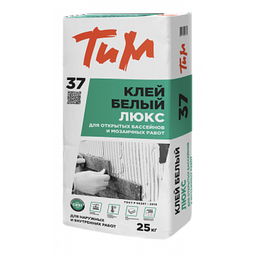 Клей для плитки высокой фиксации ТиМ 37 Белый 25кг