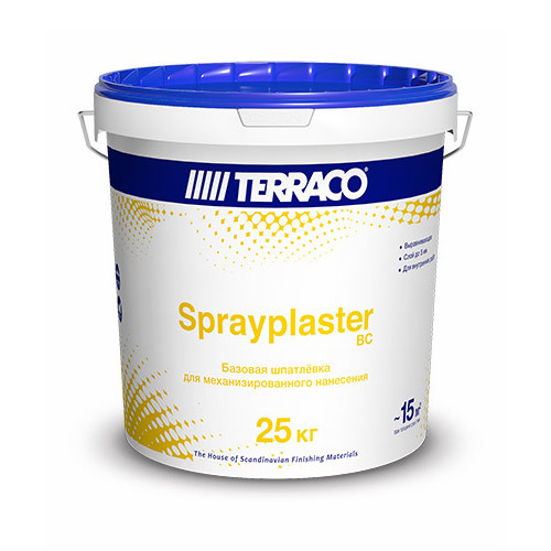 Шпаклёвка готовая базовая для машинного нанесения Terraco Sprayplaster BC 25кг