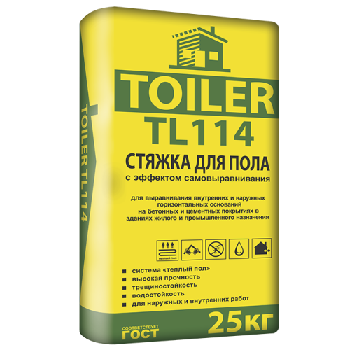 Стяжка для пола самовыравнивающая TOILER TL 114 25кг